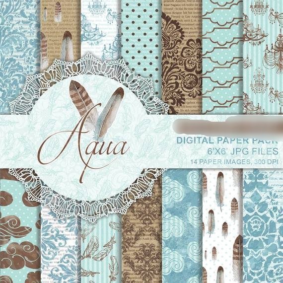 Aqua Kit Digital Papeis Agua - Imagem 1