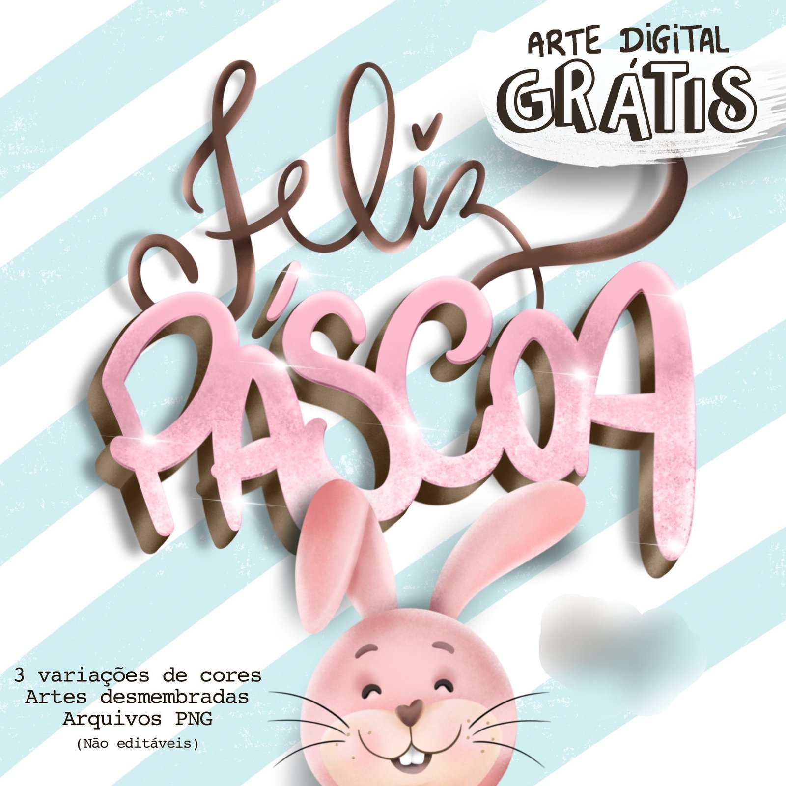 Arte Páscoa Kit Digital Feliz Páscoa - Imagem 1