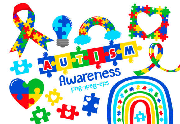 Autism Awareness Clipart Kit Digital Autismo - Imagem 1