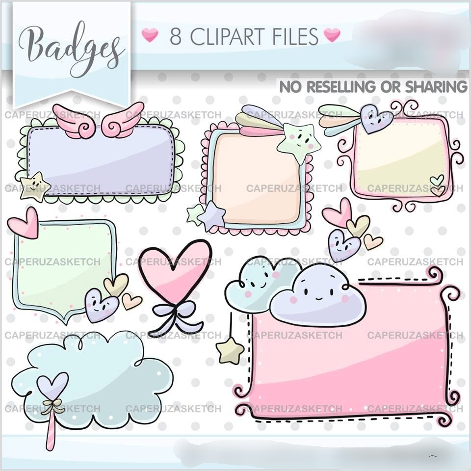 BADGES Kit Digital Bandejas Clipart - Imagem 1