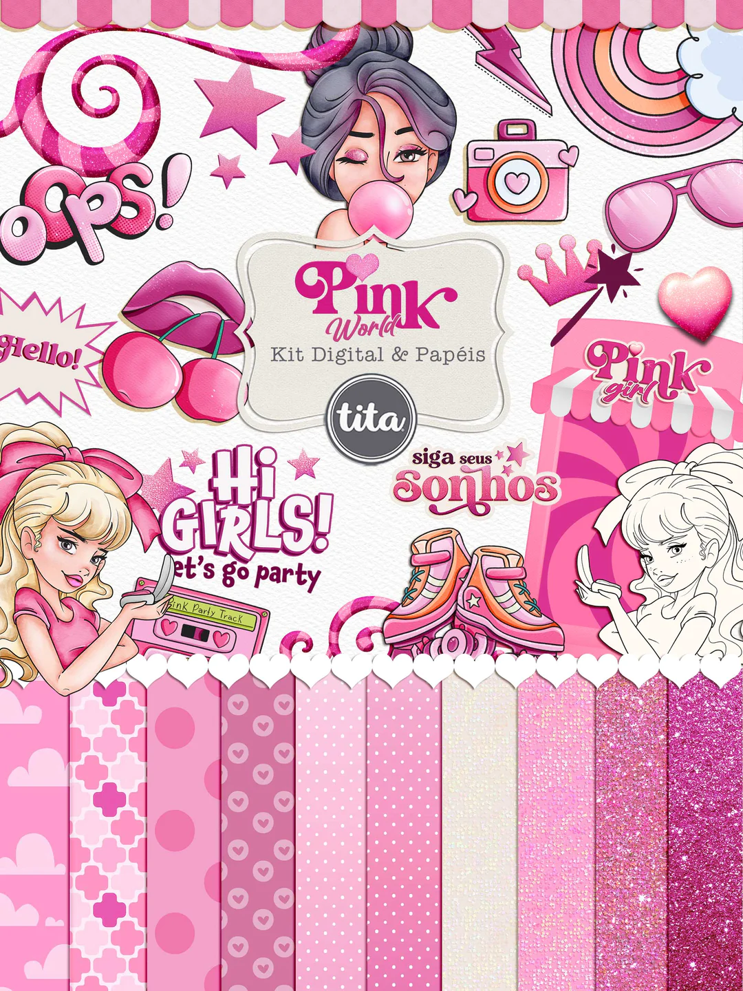 BARBIE - Pink World - Kit Digital Kit Digital Combo Barbie 2 - Imagem 1