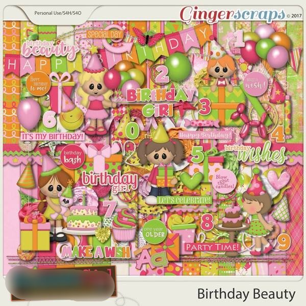 BGD_BirthdayBeauty Kit Digital Feliz Aniversario Menina - Imagem 1
