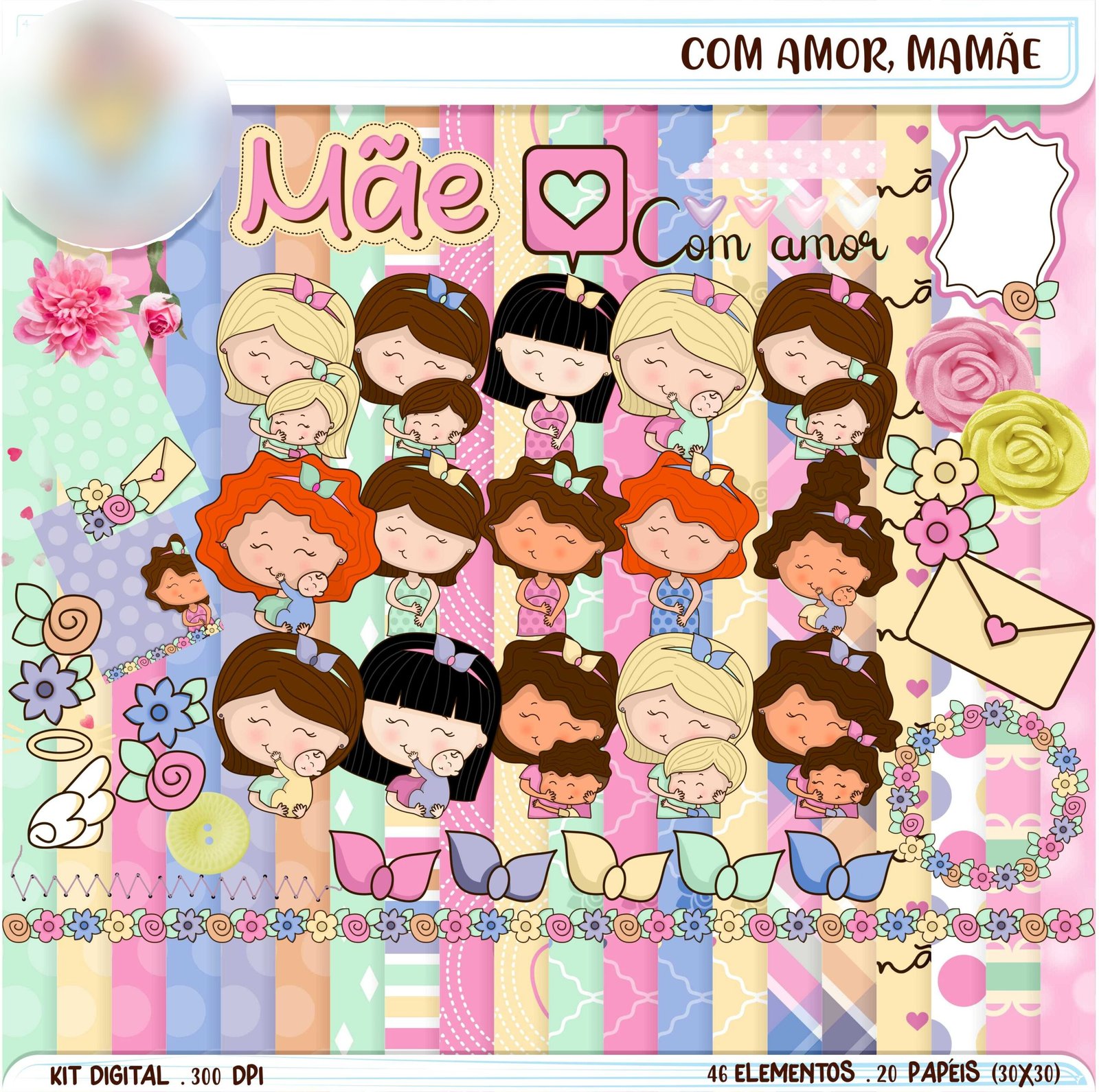 BP_comamormamãe Kit Digital Com Amor Mamãe - Imagem 1