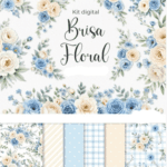Kit Digital  Brisa Floral Azul