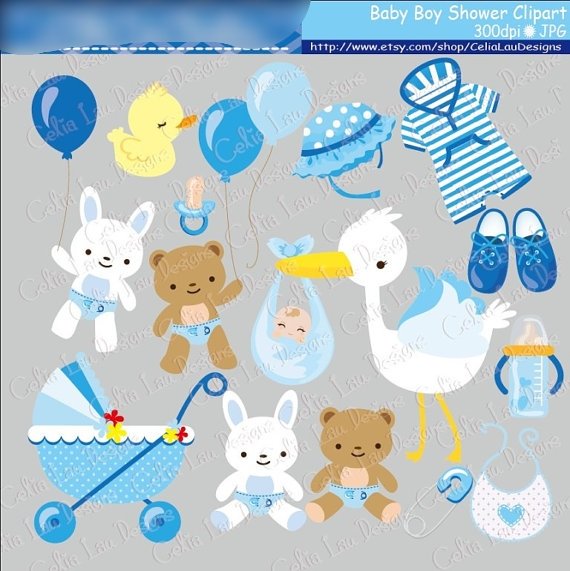 Baby Boy Shower_Celia Lau Kit Digital Baby Boy - Imagem 1