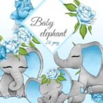 Kit Digital Baby Elefante Azul