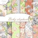 Kit Digital Papeis Elefante Baby