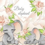 Kit Digital Baby Elefante Salmão