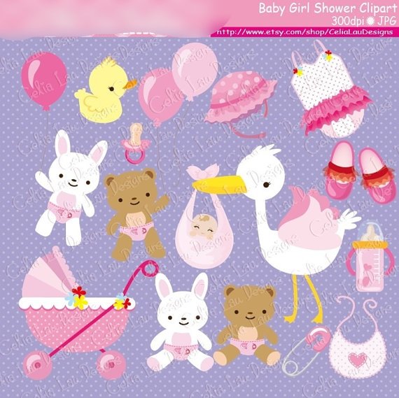 Baby Girl Shower_Celia Lau Kit Digital Baby Girl - Imagem 1
