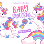 Kit Digital Baby Unicornio