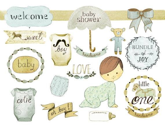 Baby Shower Boy Kit Digital Chá de Bebê Menino - Imagem 1