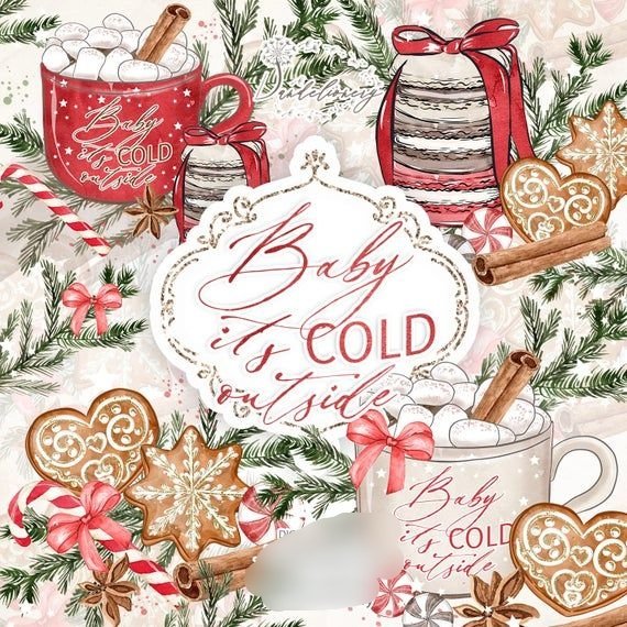 Baby its cold red Kit Digital Papeis Inverno Baby Vermelho - Imagem 1