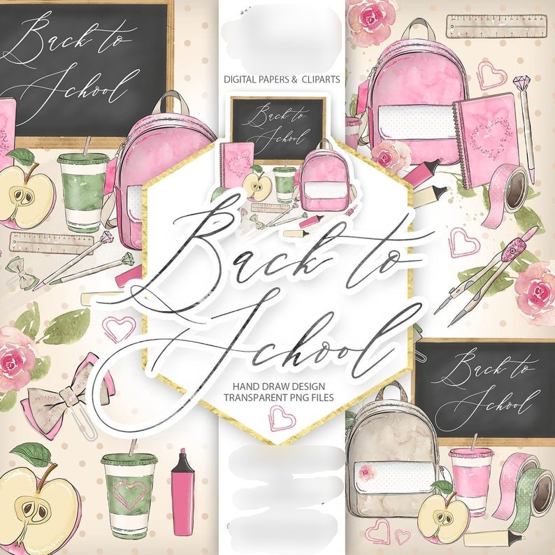 Back to School Kit Digital Papeis De Volta as Aulas 1 - Imagem 1