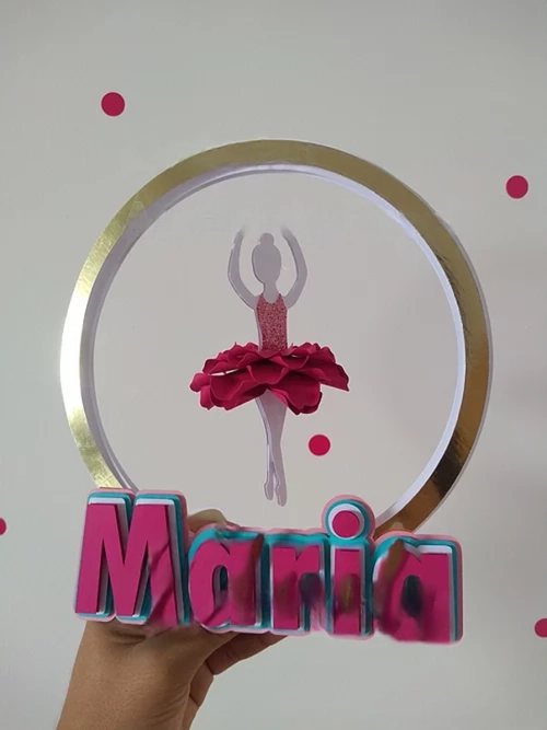 Bailarina Circular 4 Arquivo Topo de Bolo Bailarina Circular 4 - Imagem 1