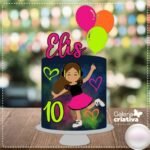 Arquivo Topo de Bolo Balada Neon Menina