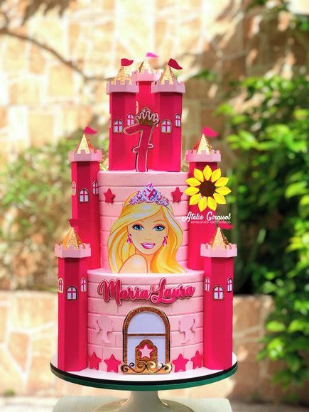 Barbie Castelo Arquivo Topo de Bolo Barbie Castelo - Imagem 1