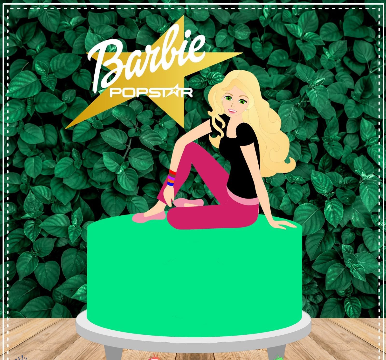 Barbie Estrela Arquivo Topo de Bolo Barbie Estrela - Imagem 1