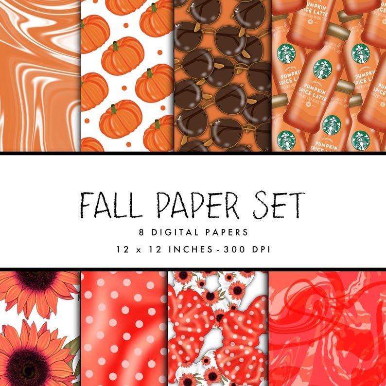 Basic_Fall_pp Kit Digital Papeis Outono - Imagem 1