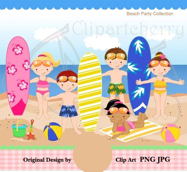 Beach Party Kit Digital Pool Party - Imagem 1