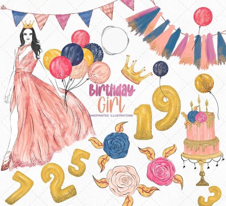 Birthday Girl Kit Digital Aniversario da Menina - Imagem 1