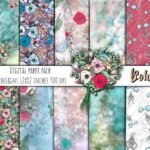 Arquivo Kit Digital Papeis Boho