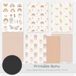 Kit Digital Papeis Printable Boho