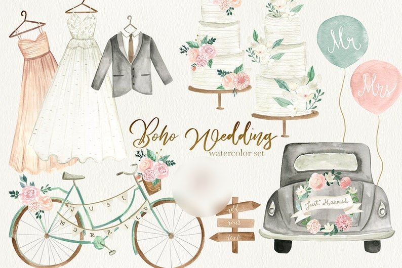 Boho Wedding-Flora_Bear Arquivo Kit Digital Casamento - Imagem 1