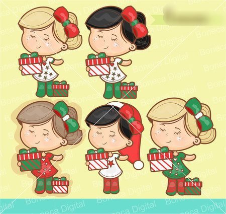 Boneca 13 Kit Digital Bonequinha Natal Presente - Imagem 1