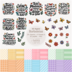 Kit Digital Papeis Borboletas e Frases
