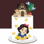 Arquivo Topo de Bolo Branca de Neve Sentada