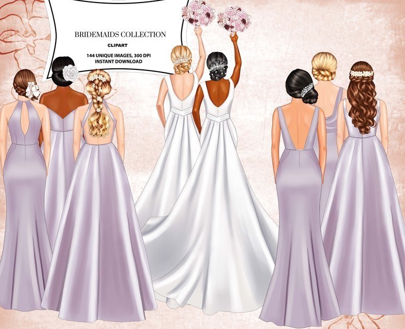 Bridemaids Collection Kit Digital Vestidos de Noiva - Imagem 1