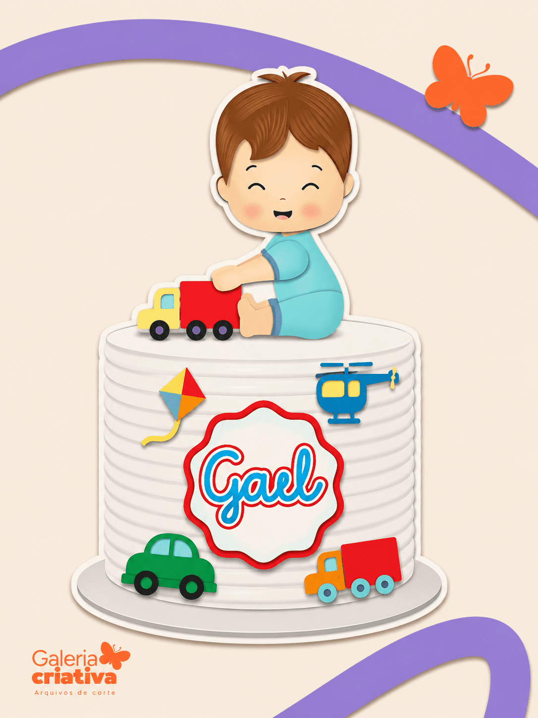 Brinquedos Baby em Camadas Arquivo Topo de Bolo Brinquedos Baby em Camadas - Imagem 1
