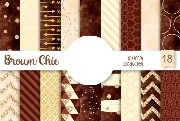 Brown Chic Kit Digital Papeis Marrom Moderno - Imagem 1