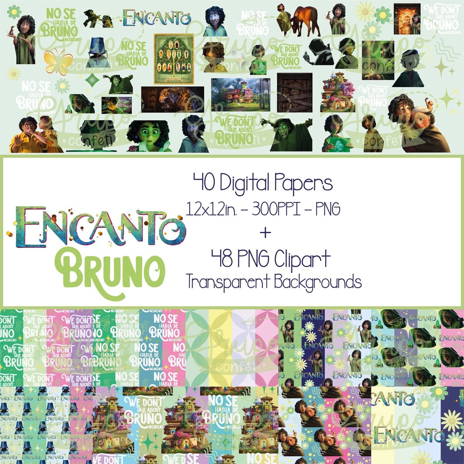 Bruno Encanto Clipart Kit Digital Bruno Encanto - Imagem 1