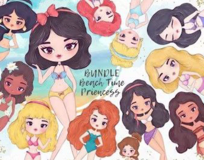 BundleBeachTimePriencess Kit Digital Princesa na Praia - Imagem 1