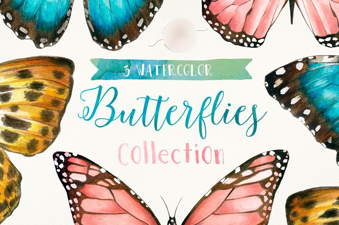 Butterflies Arquivo Kit Digital Borboletas em Aquarela - Imagem 1