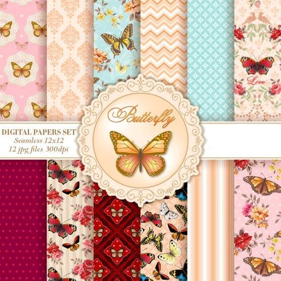 Butterfly Kit Digital Papeis Borboletas - Imagem 1