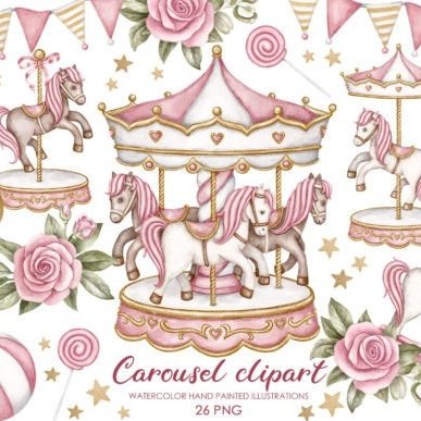 CARROSSEL ROSA Kit Digital Carrossel Rosa - Imagem 1