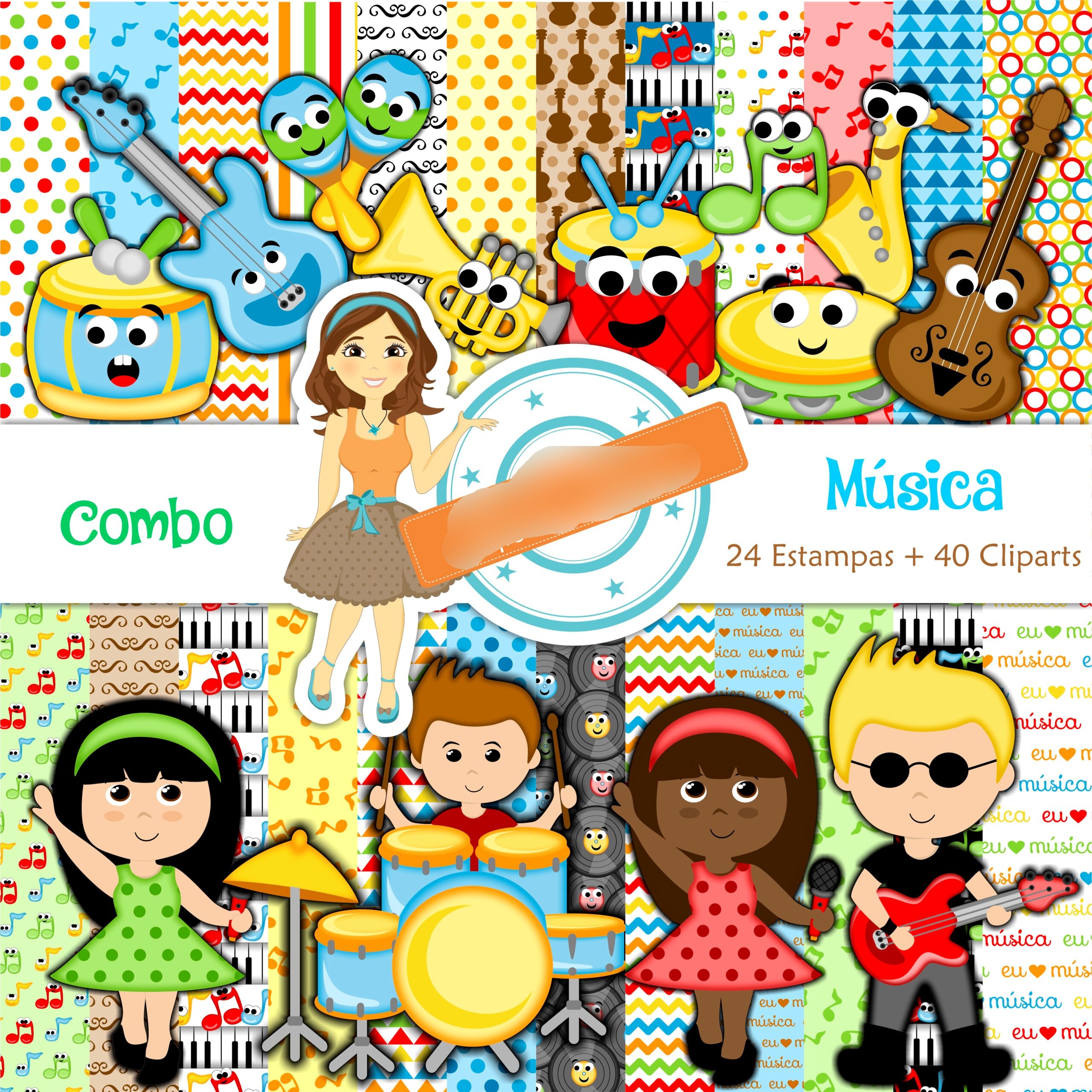 COMBO - Música Nicole Neves Kit Digital Papeis Musicas - Imagem 1