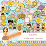 Kit Digital Papeis Rainbow