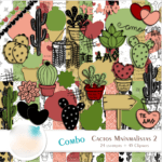Kit Digital Papeis Cactos Minimalistas