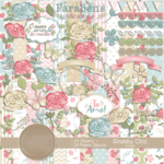Kit Digital Papeis Flores Shabby chic