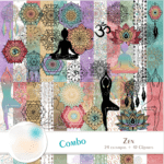 Kit Digital Papeis Estampas Zen