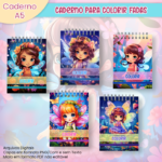 Arquivo Caderno A5 Para Colorir Fadas - Imagem 2