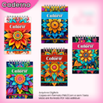 Arquivo Caderno A5 Para Colorir Mandala - Imagem 3