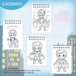Arquivo Caderno A5 Para Colorir Super Herói N1 - Imagem 3