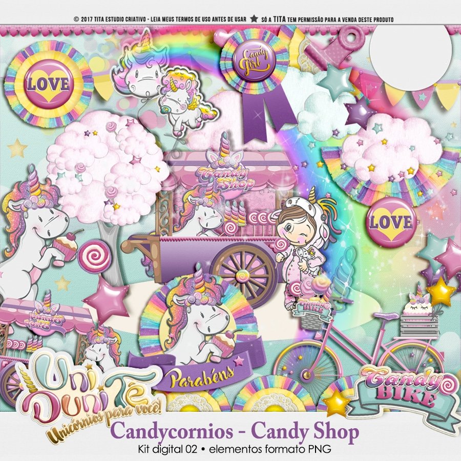 Candycornios 2 Kit Digital Unicornio Candy 2 - Imagem 1