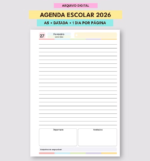 Arquivo Agenda Escolar Datada 2026 A5 1 Dia por Página - Imagem 3
