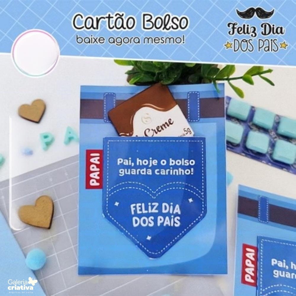 Card Bolso Dia dos Pais Arquivo Dia dos Pais Card Bolso LaCreme - Imagem 1
