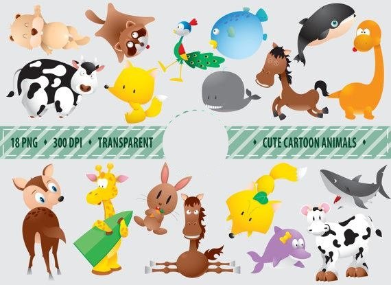 Cartoon-animals (1) Kit Digital Animais Cartoon 1 - Imagem 1